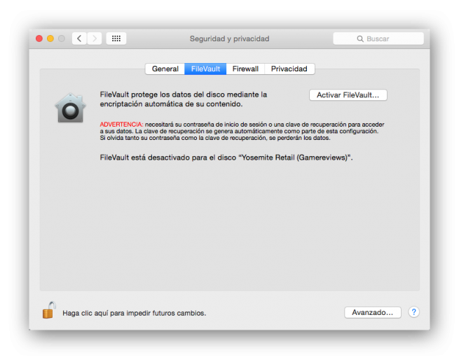 Mac OS X Yosemite Seguridad privacidad foto 2