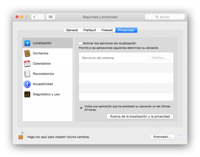 Mac OS X Yosemite Seguridad privacidad foto 4