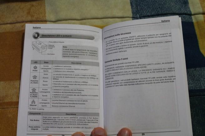 Detalle de los apartados del manual de los TP-Link TL-PA2010PKIT
