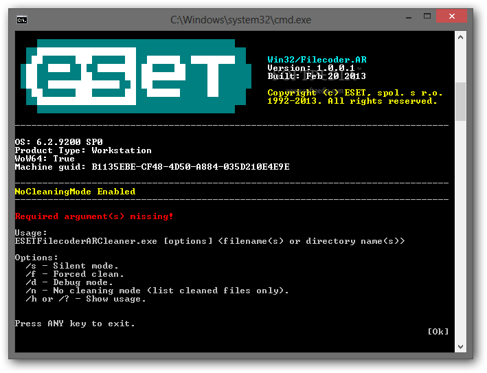 ransomware_ESET-Win32-Filecoder-AR-cleaner_1