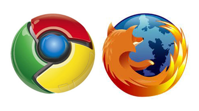 Logotipos Google Chrome y Firefox