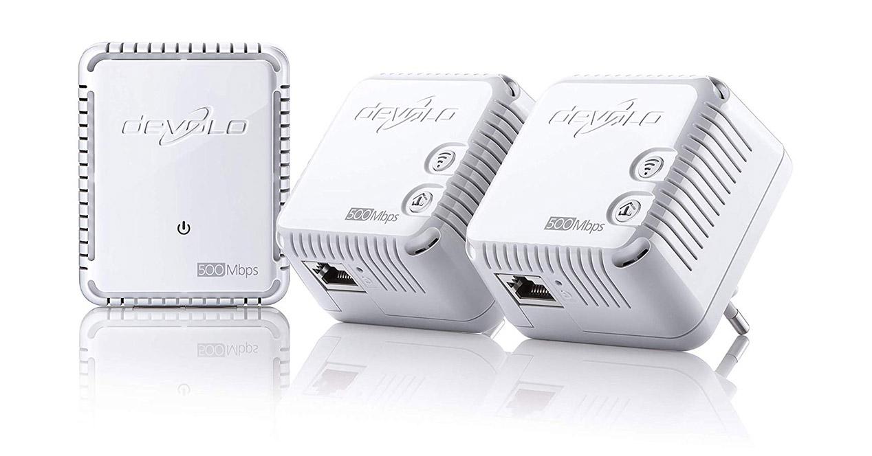 500 Mbps, 3 x Powerline adaptadores, 1 x puerto LAN, enchufe WiFi, amplificador de se/ñal WiFi, mejorar WiFi, WiFi Move Adaptadores de red Powerline blanco Devolo dLAN 550 WiFi Network Kit PLC