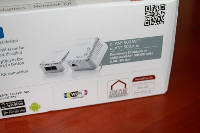 Imagen de la parte inferior de la caja de los Devolo dLAN 500 WiFi