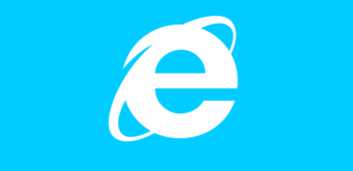 Logo de Internet Explorer sobre fondo azul
