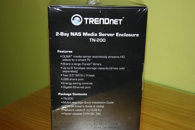 Vista lateral de la caja del TRENDnet TN-200
