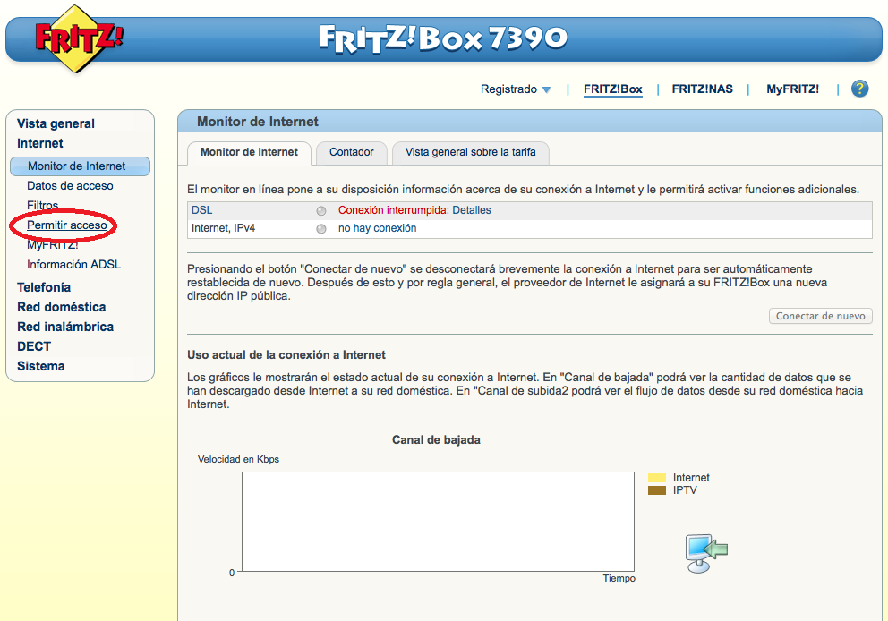Manual abrir puertos DMZ FRITZ!Box 2