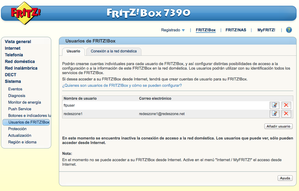 Gestionar usuario router FRITZ! 4