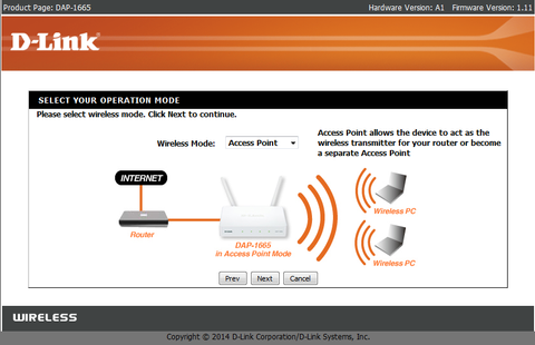 Punto de Acceso de sobremesa WiFi D-Link DAP-1665 AC1200
