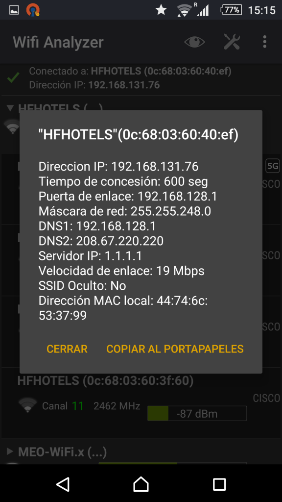HF Ipanema Park WiFi Analyzer