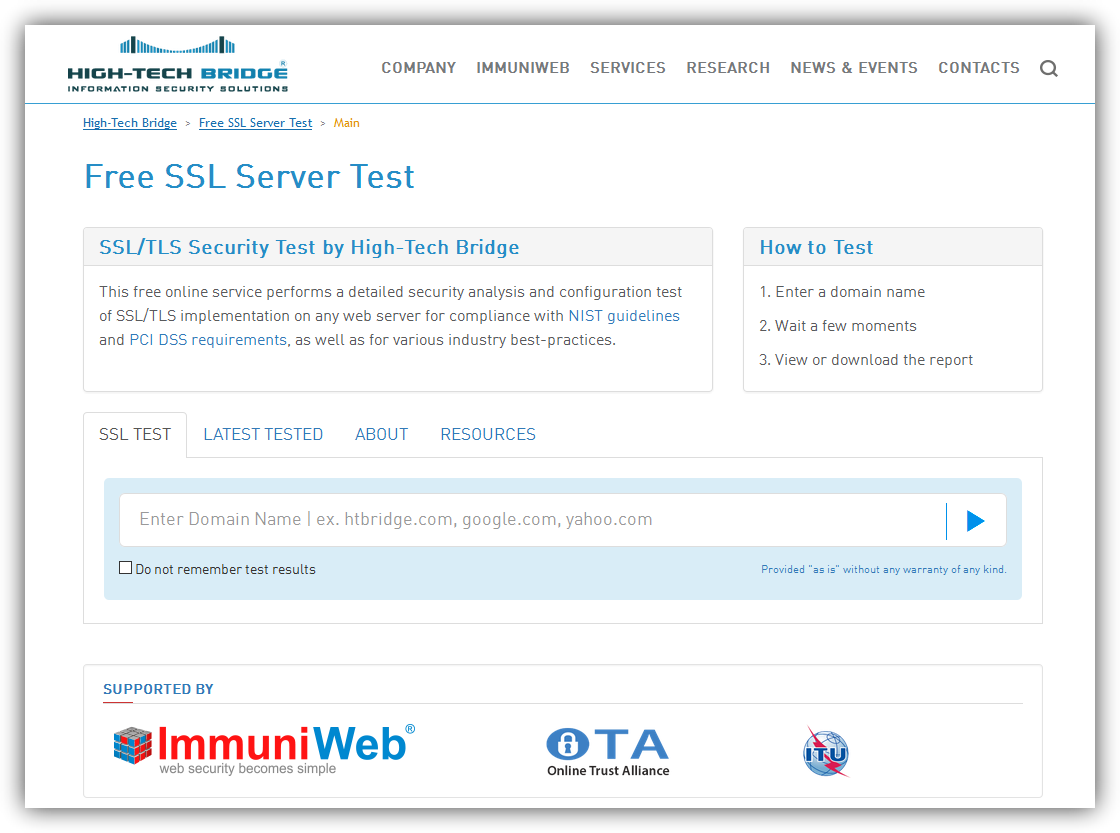 Free SSL Test Server