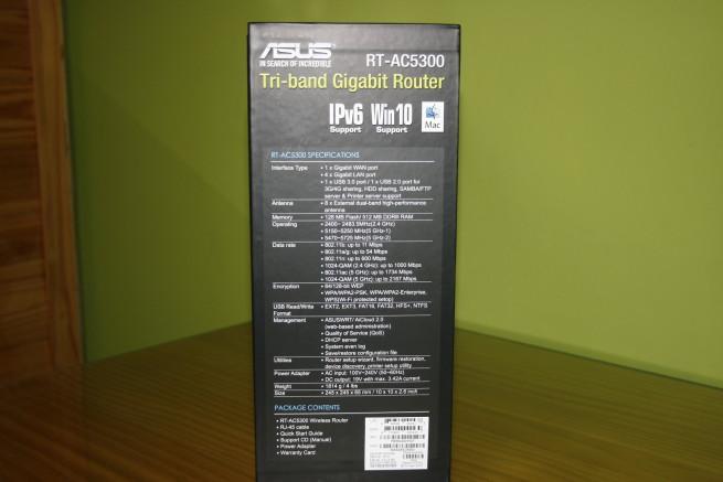 Especificaciones técnicas del router ASUS RT-AC5300