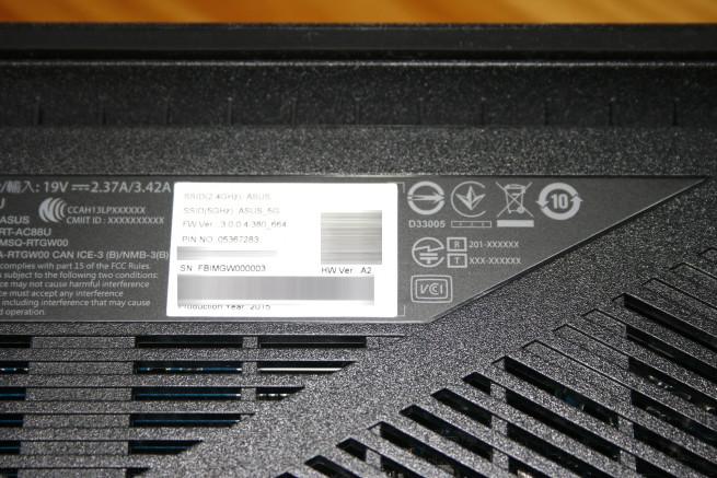 Pegatina del router ASUS RT-AC88U