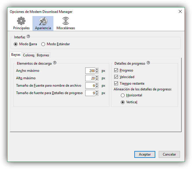 Firefox - Modern Download Manager - Configuracion 2