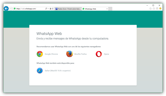 WhatsApp Web en Internet Explorer
