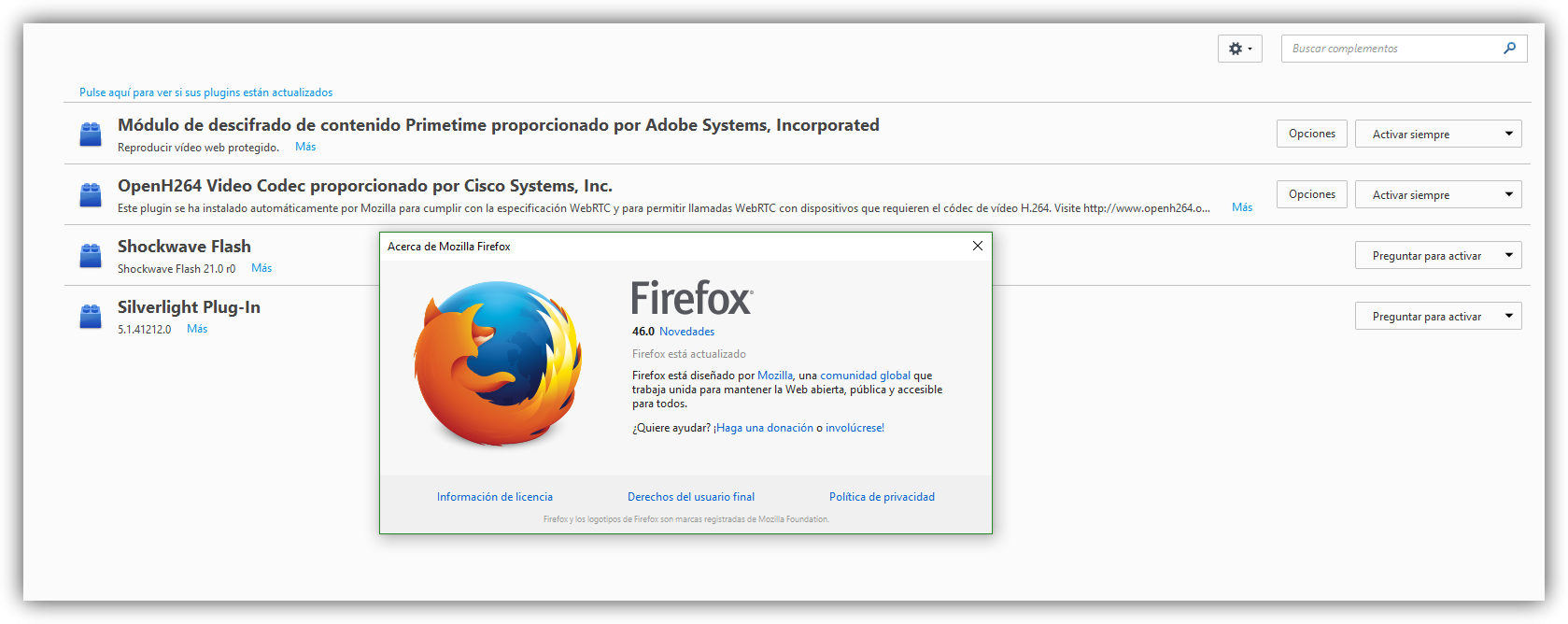 Addons Firefox 46