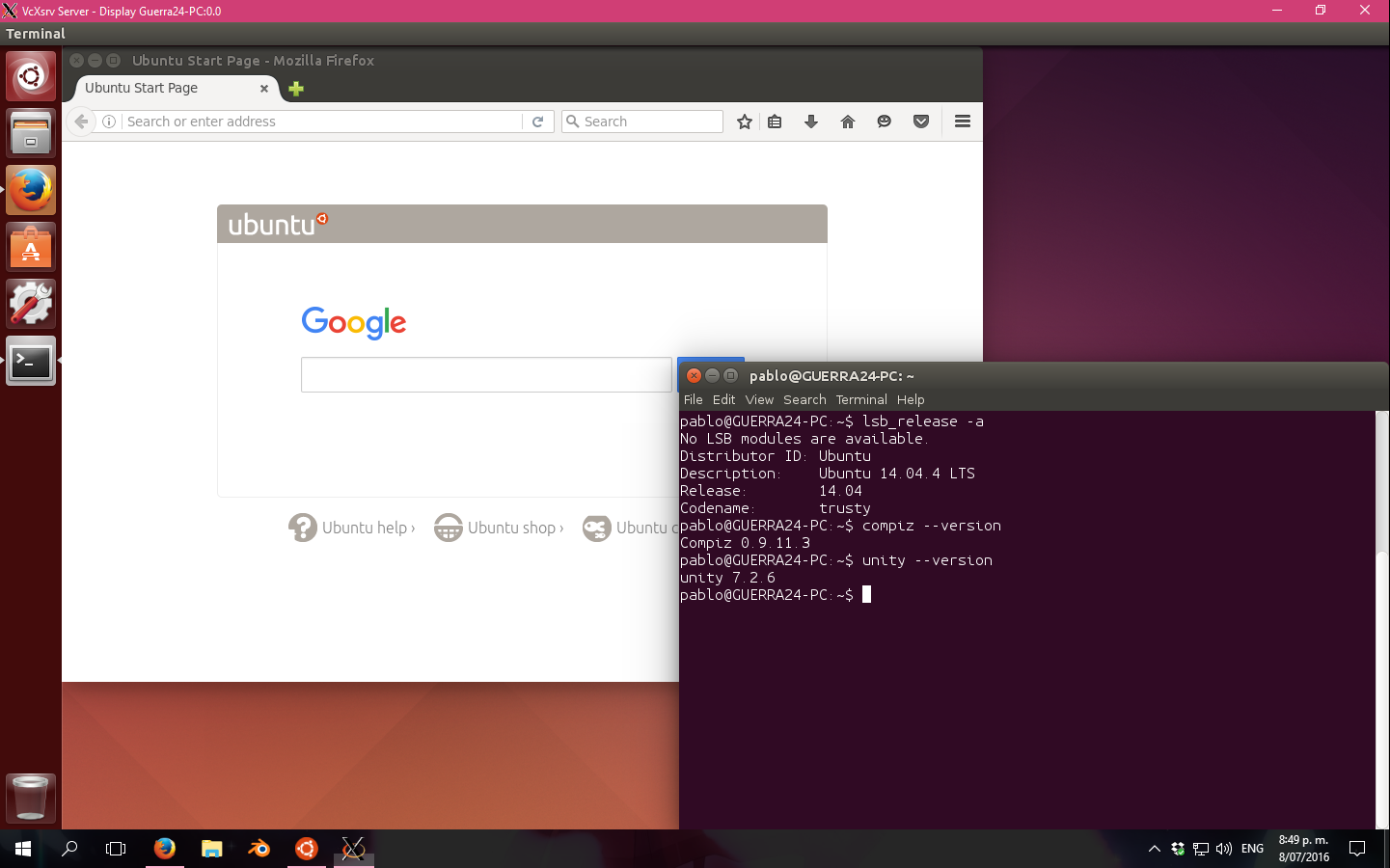 Ubuntu sobre Bash sobre Windows 10