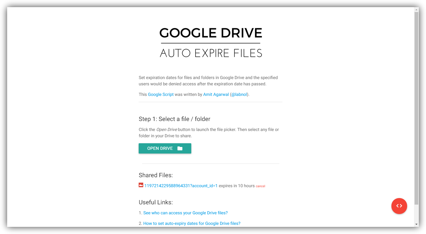 Google Drive Auto Expire Files - Enlace con fecha de caducidad