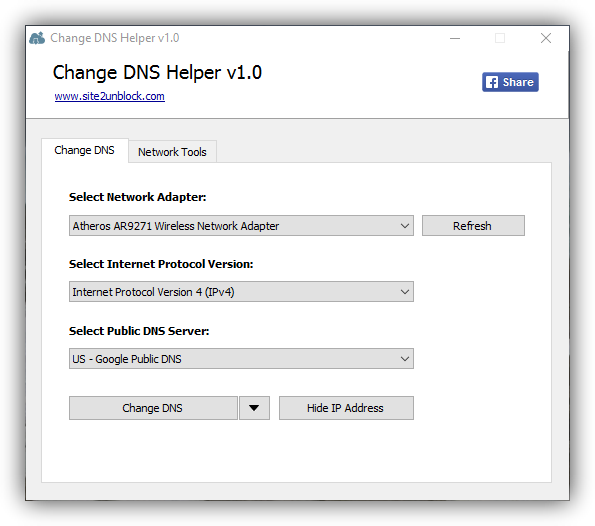 Change DNS Helper