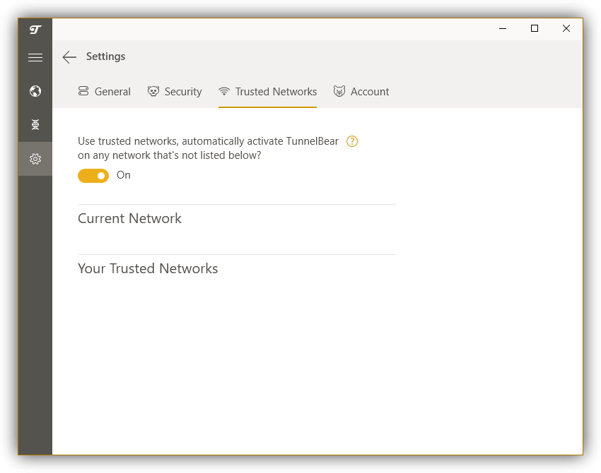 TunnelBear 3.0 - Trusted Networks