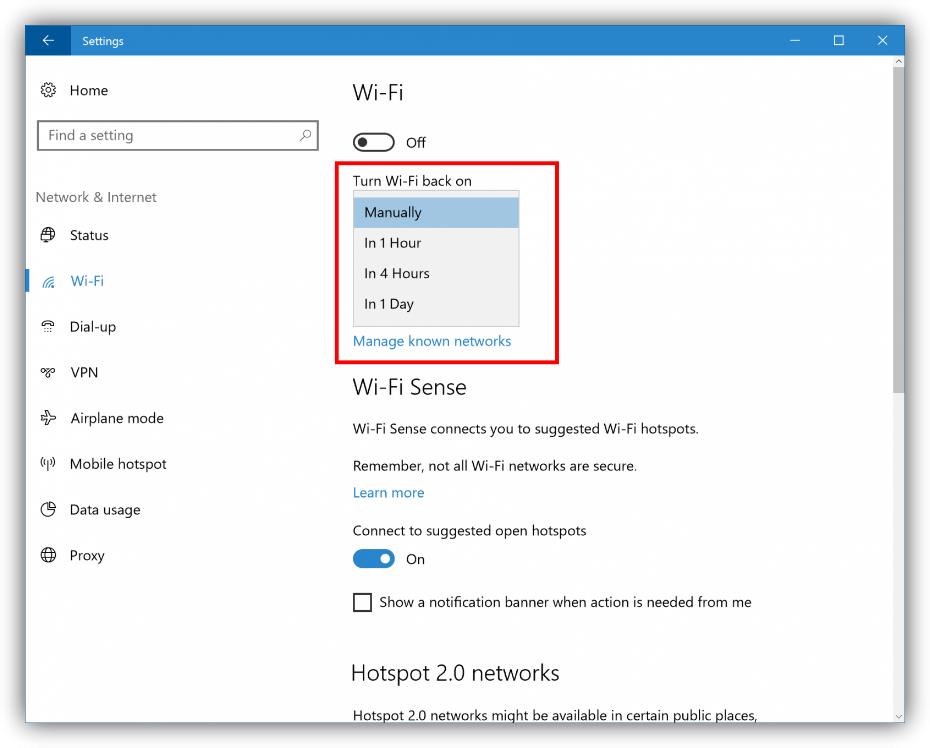 Windows 10 Redstone 2 reactivar Wi-Fi automático