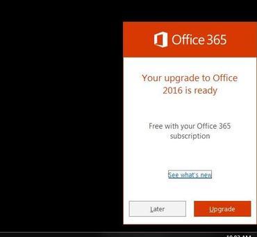 Pop-up Microsoft Office 365