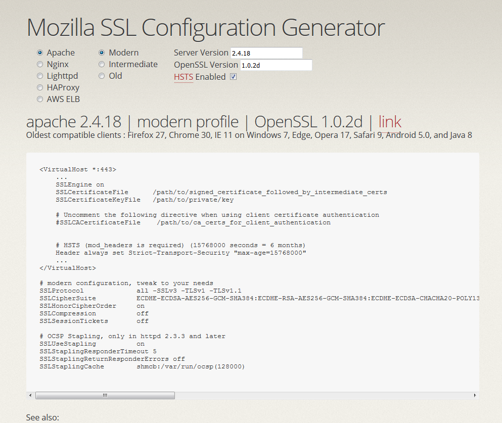mozilla-ssl-configuration-generator