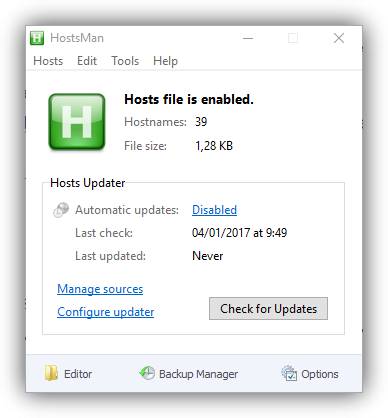 hostsman - actualizar hosts