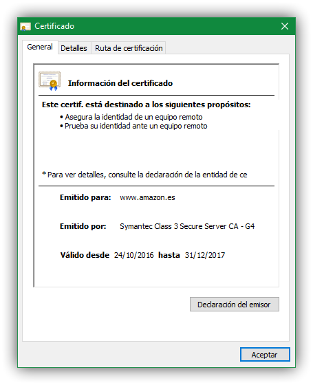 Certificado Symantec Amazon
