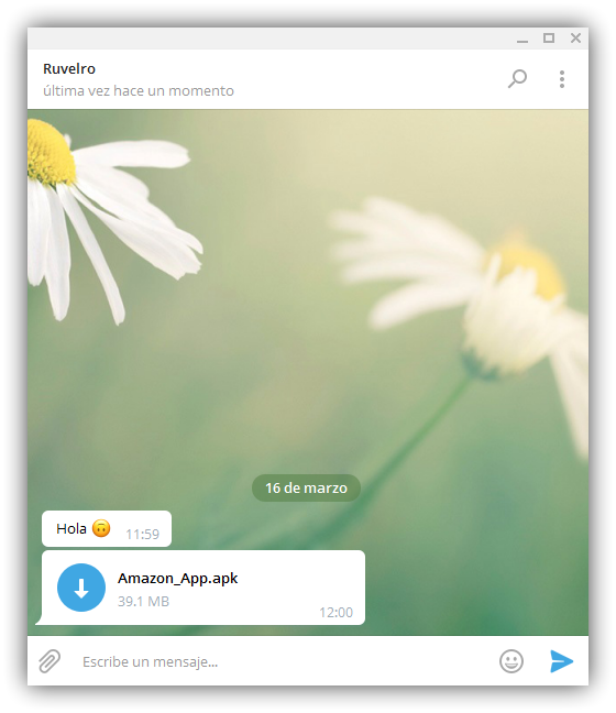 Telegram - Archivo enviado desde Android al PC