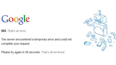 Google Error 502