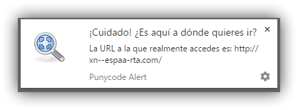 Punycode Alert Notificacion
