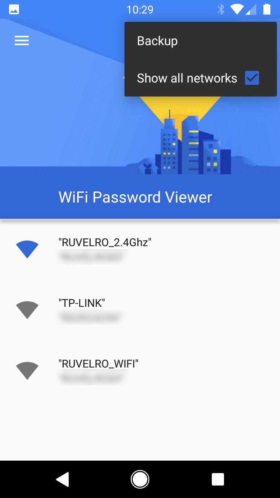 Copia de seguridad Backup redes Wi-Fi Android Wi-Fi Password Viewer