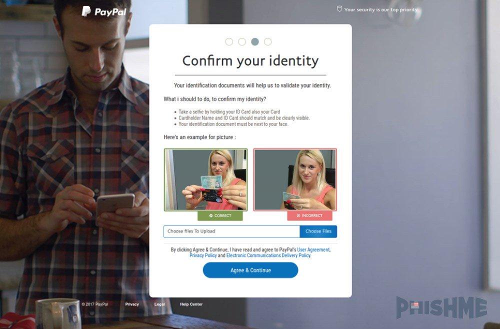 PayPal - Phishing foto tarjeta