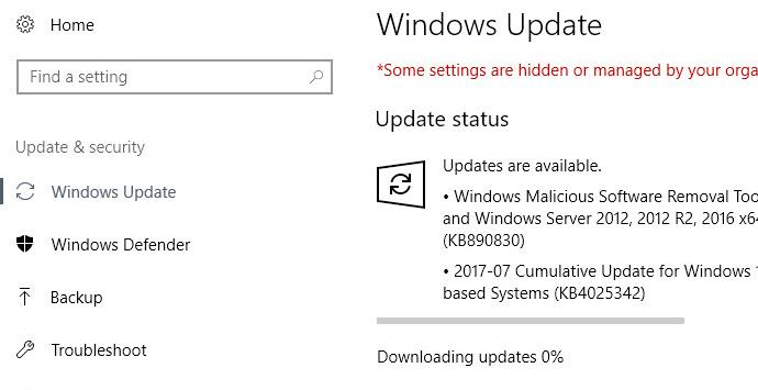 Servicios de actualizaciones de Windows