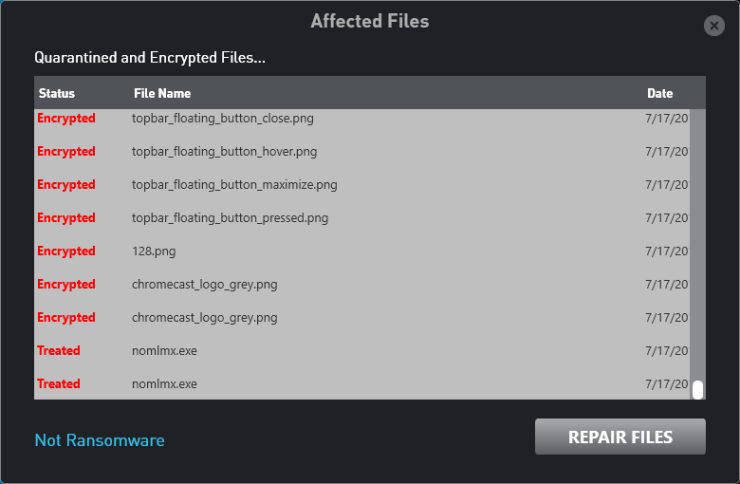 ZoneAlarm Anti-Ransomware - Recuperar archivos