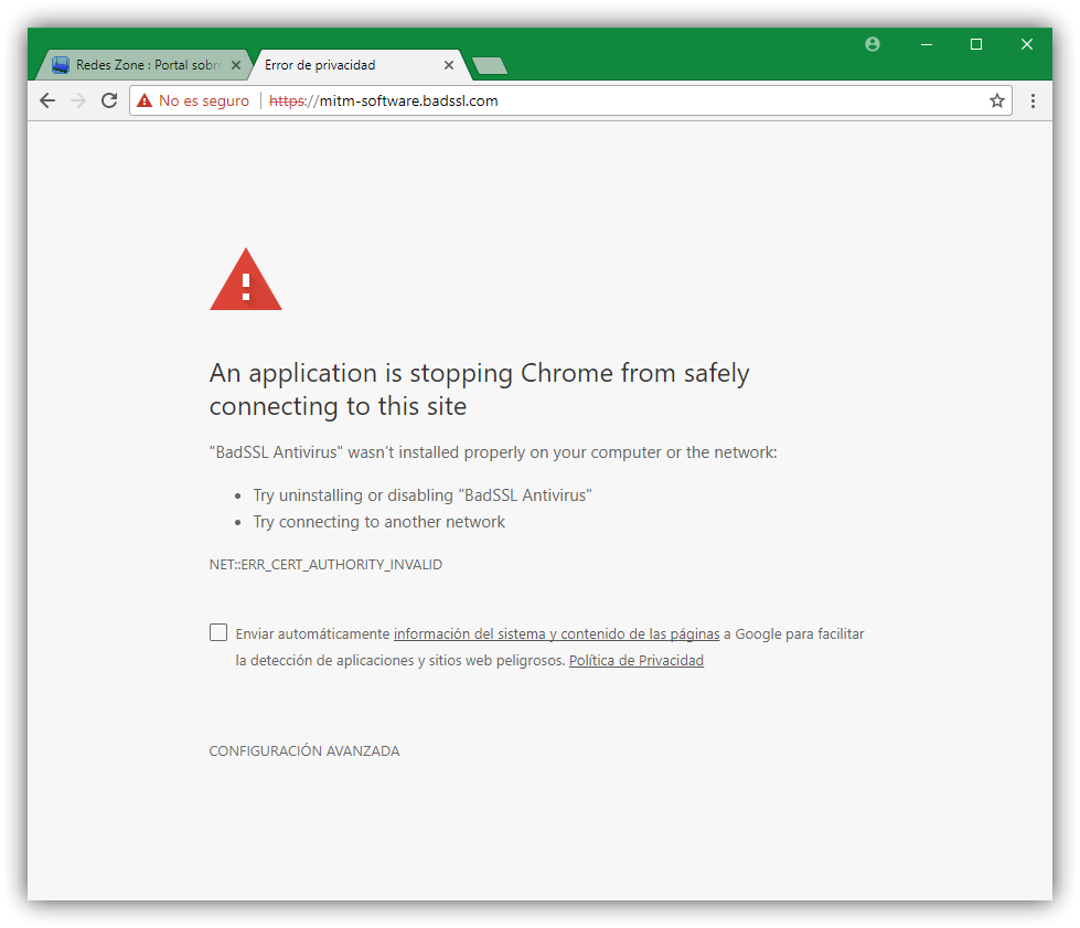 Protección MITM Google Chrome 63