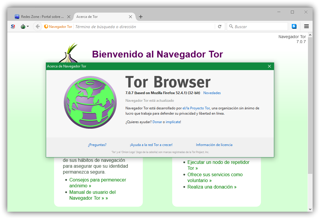 Acerca de Tor Browser 7.0.7
