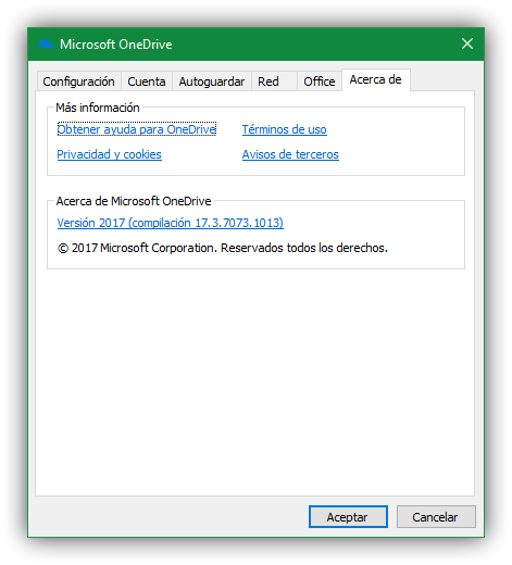 OneDrive actualizado Windows 10 Fall Creators Update