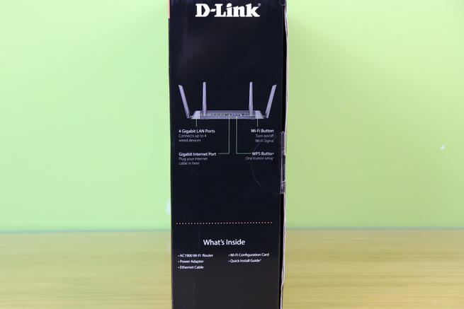 Lateral derecho de la caja del router neutro D-Link DIR-878