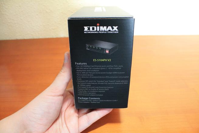 Lateral de la caja del Edimax ES-5104PH V2