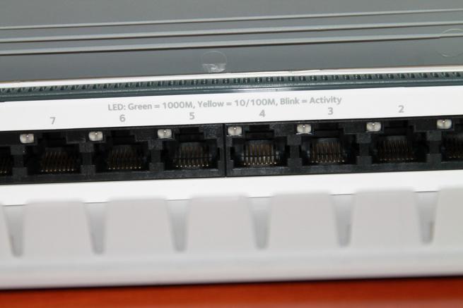 Detalles de los puertos Gigabit del switch NETGEAR GS980E