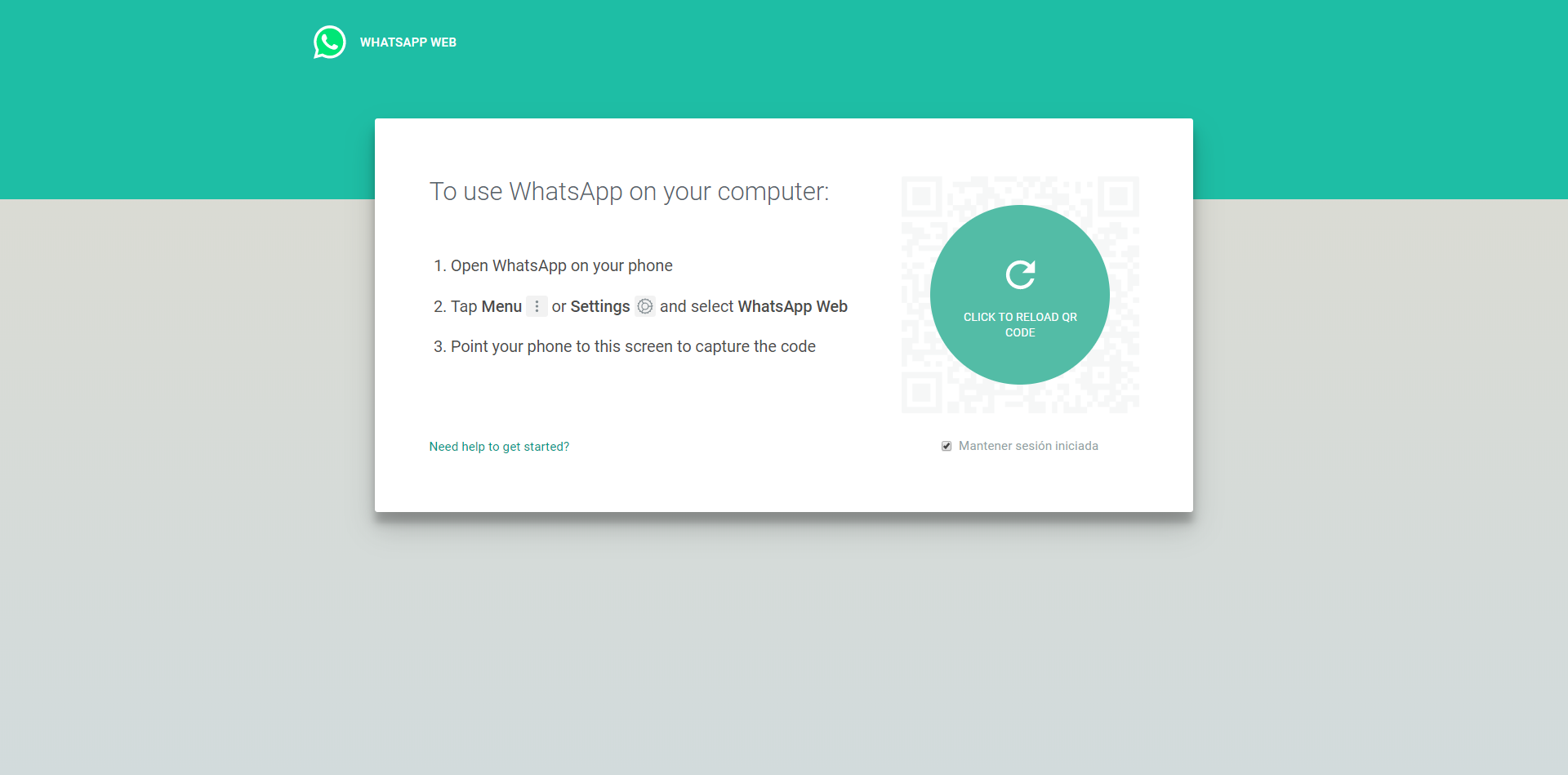 Nuevo diseño Login WhatsApp Web