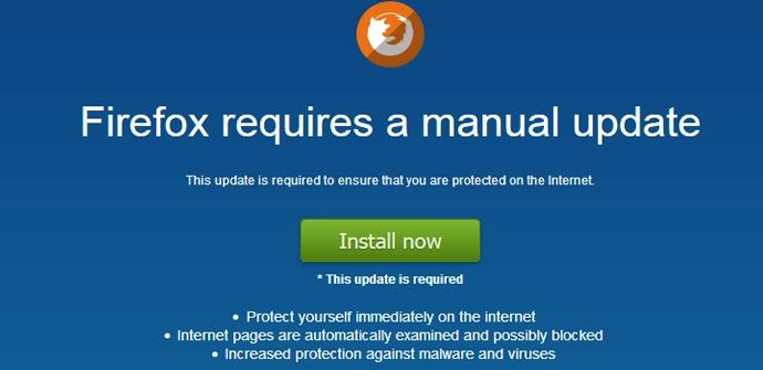 Falsas actualizaciones manuales de Firefox