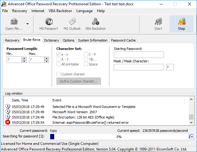 Elcomsoft Advanced Office Password Recovery