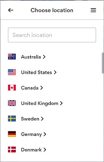 Google Chrome extensión NordVPN - Países
