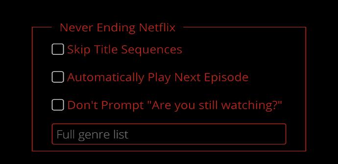 Extensión Never Ending Netflix
