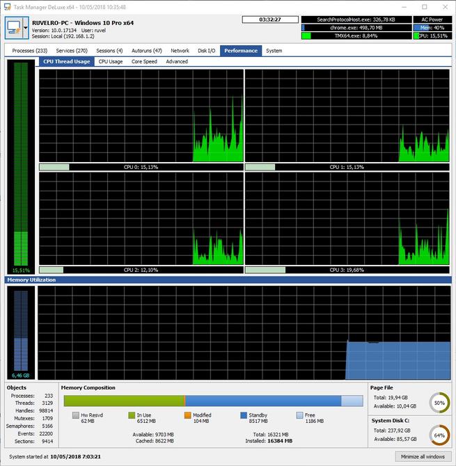 MiTeC Task Manager DeLuxe - Uso CPU