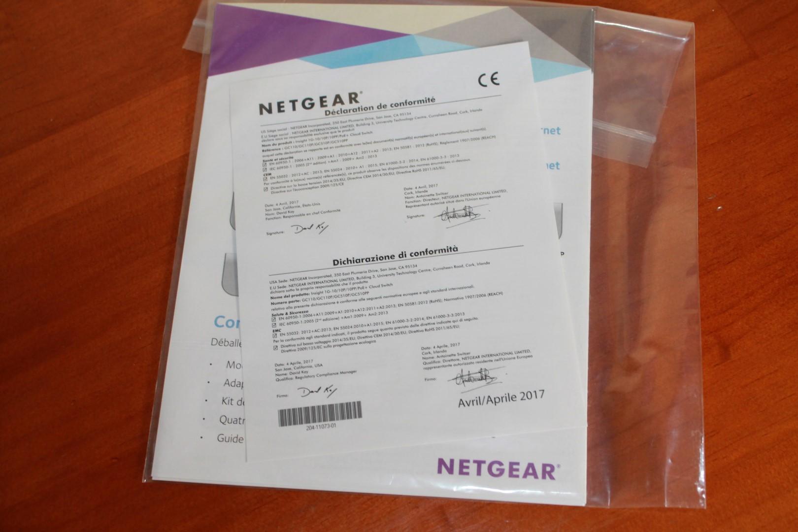 Documentación del swich NETGEAR GC110P