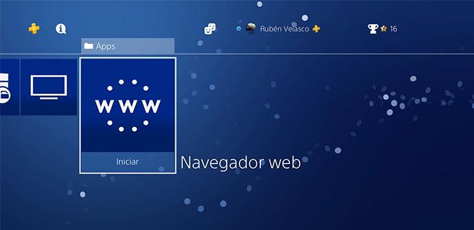 Navegador Web PS4