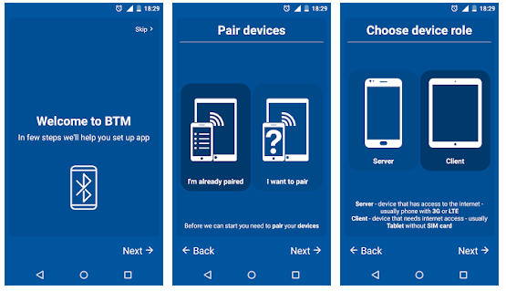 La app gratuita Bluetooth Tethering Manager te ayuda a compartir tu conexión a Internet con otros dispositivos